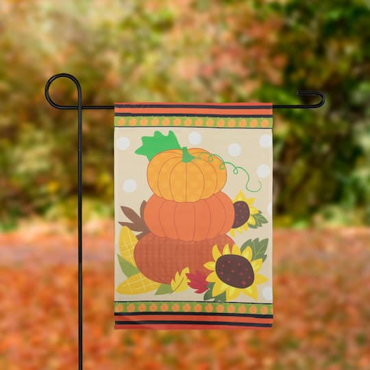 12.5" x 18" Pumpkins & Sunflowers Autumn Garden Flag